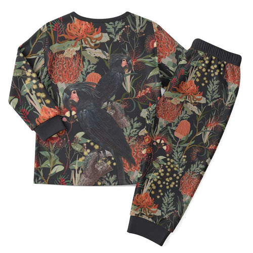 Australia Palm Cockatoo Christmas Pajama Set Aussie Native Flowers - Aussie Hoodie