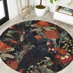 Australia Palm Cockatoo Round Carpet Aussie Native Flowers - Aussie Hoodie
