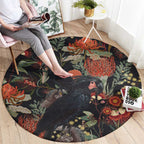 Australia Palm Cockatoo Round Carpet Aussie Native Flowers - Aussie Hoodie