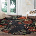 Australia Palm Cockatoo Round Carpet Aussie Native Flowers - Aussie Hoodie