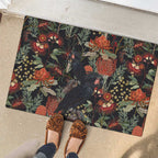 Australia Palm Cockatoo Rubber Doormat Aussie Native Flowers - Aussie Hoodie