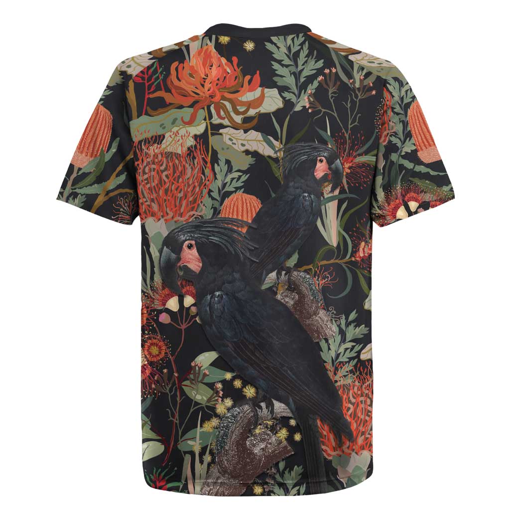 Australia Palm Cockatoo Rugby Jersey Aussie Native Flowers - Aussie Hoodie
