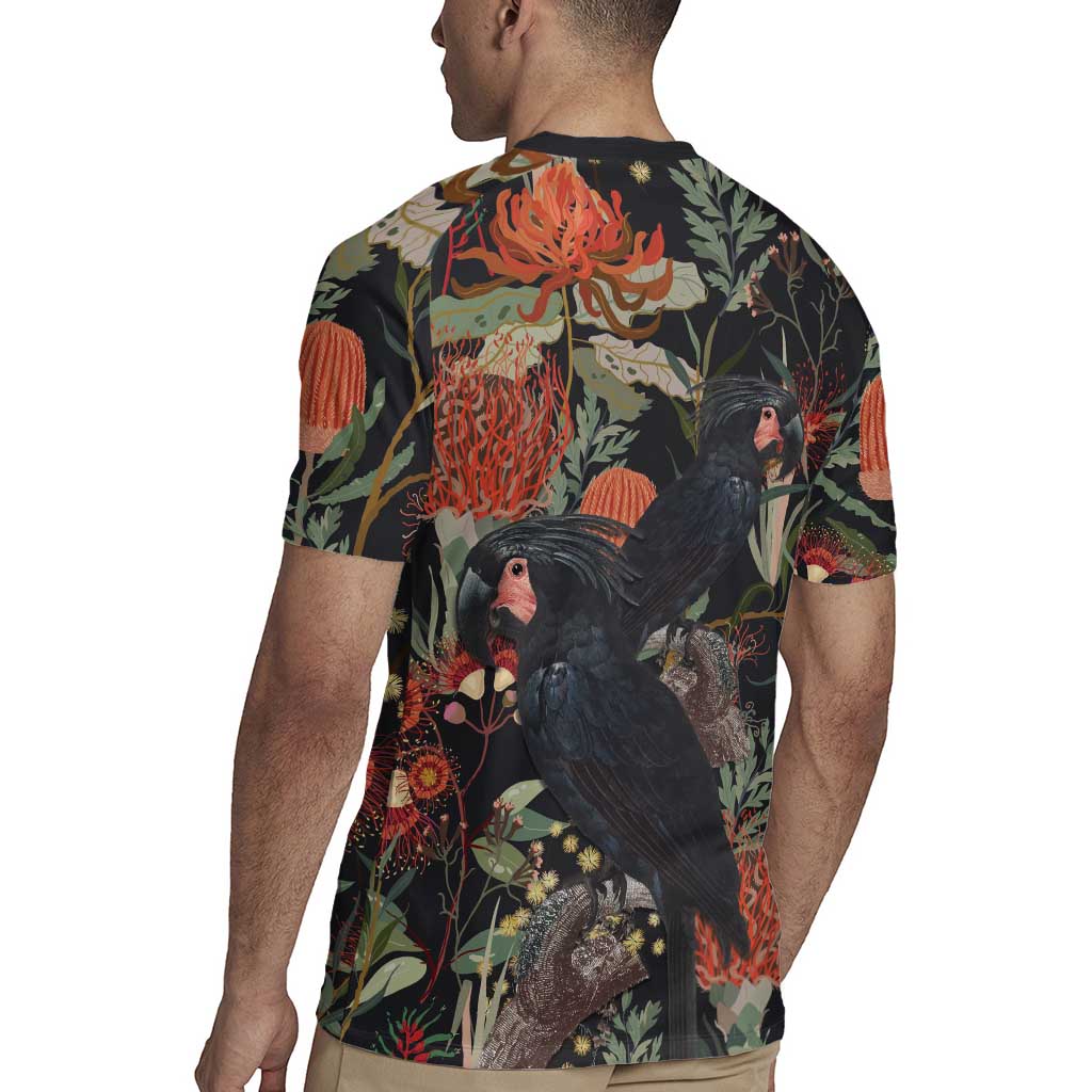 Australia Palm Cockatoo Rugby Jersey Aussie Native Flowers - Aussie Hoodie