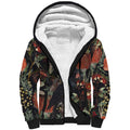 Australia Palm Cockatoo Sherpa Hoodie Aussie Native Flowers - Aussie Hoodie