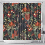 Australia Palm Cockatoo Shower Curtain Aussie Native Flowers - Aussie Hoodie