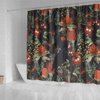 Australia Palm Cockatoo Shower Curtain Aussie Native Flowers - Aussie Hoodie