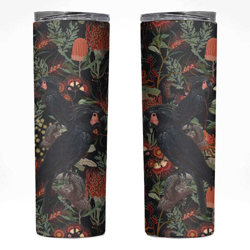 Australia Palm Cockatoo Skinny Tumbler Aussie Native Flowers - Aussie Hoodie