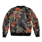 Australia Palm Cockatoo Sleeve Zip Bomber Jacket Aussie Native Flowers - Aussie Hoodie