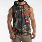 Australia Palm Cockatoo Sleeveless Zip Hoodie Aussie Native Flowers LT14