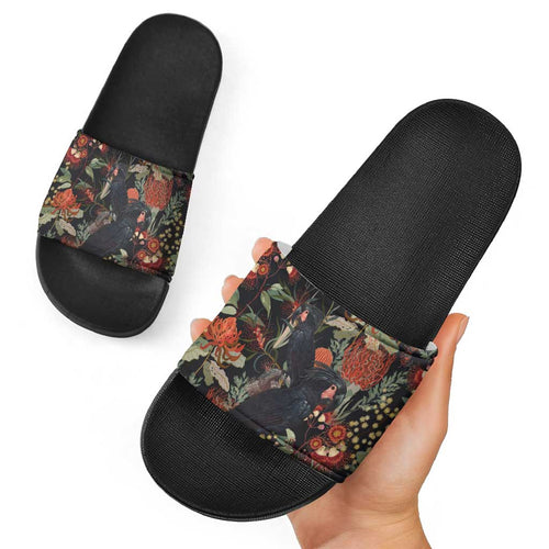 Australia Palm Cockatoo Slide Sandals Aussie Native Flowers - Aussie Hoodie