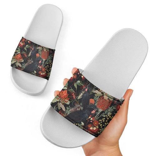 Australia Palm Cockatoo Slide Sandals Aussie Native Flowers - Aussie Hoodie