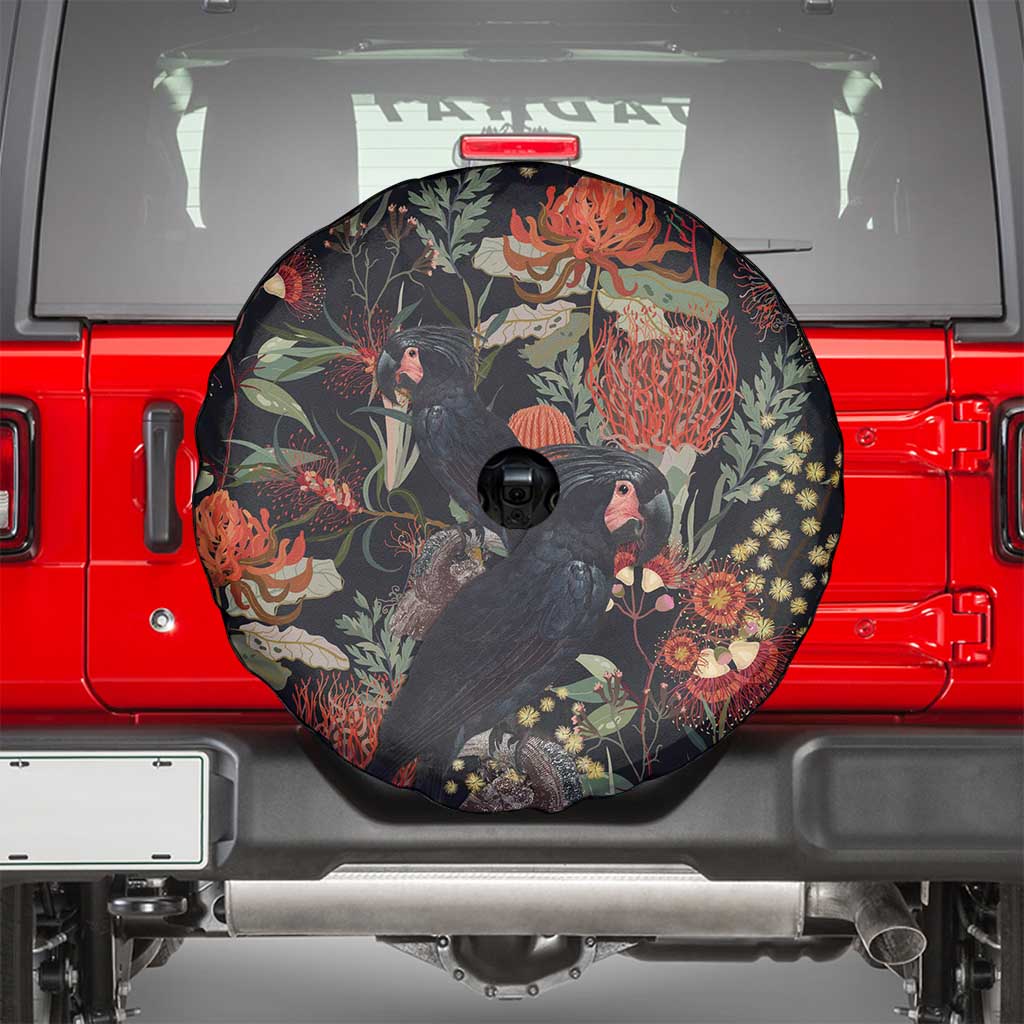 Australia Palm Cockatoo Spare Tire Cover Aussie Native Flowers - Aussie Hoodie