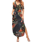 Australia Palm Cockatoo Summer Maxi Dress Aussie Native Flowers - Aussie Hoodie