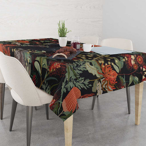 Australia Palm Cockatoo Tablecloth Aussie Native Flowers - Aussie Hoodie