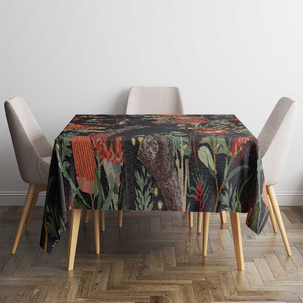 Australia Palm Cockatoo Tablecloth Aussie Native Flowers - Aussie Hoodie