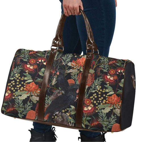 Australia Palm Cockatoo Travel Bag Aussie Native Flowers - Aussie Hoodie