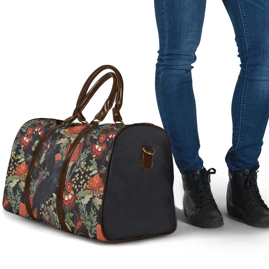 Australia Palm Cockatoo Travel Bag Aussie Native Flowers - Aussie Hoodie