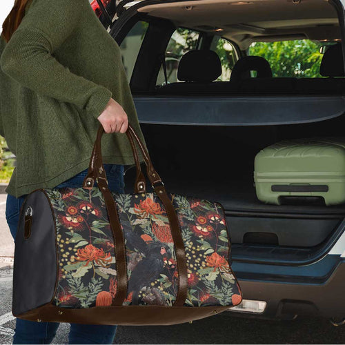 Australia Palm Cockatoo Travel Bag Aussie Native Flowers - Aussie Hoodie