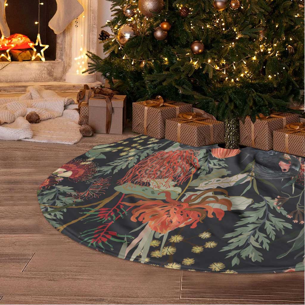 Australia Palm Cockatoo Tree Skirt Aussie Native Flowers - Aussie Hoodie
