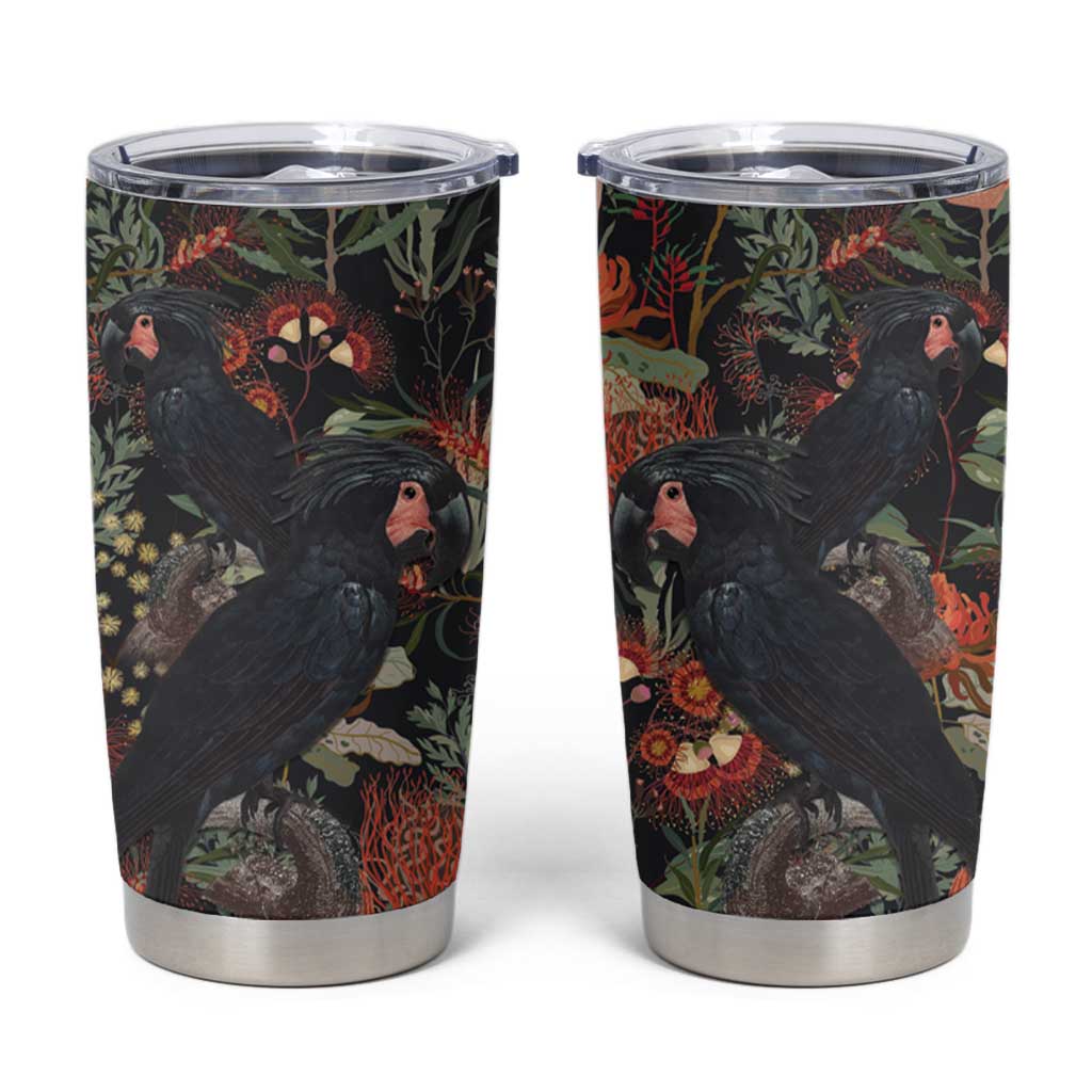 Australia Palm Cockatoo Tumbler Cup Aussie Native Flowers - Aussie Hoodie