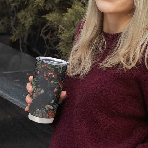 Australia Palm Cockatoo Tumbler Cup Aussie Native Flowers - Aussie Hoodie