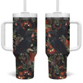 Australia Palm Cockatoo Tumbler With Handle Aussie Native Flowers - Aussie Hoodie