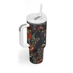 Australia Palm Cockatoo Tumbler With Handle Aussie Native Flowers - Aussie Hoodie