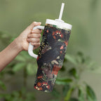 Australia Palm Cockatoo Tumbler With Handle Aussie Native Flowers - Aussie Hoodie