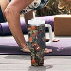 Australia Palm Cockatoo Tumbler With Handle Aussie Native Flowers - Aussie Hoodie
