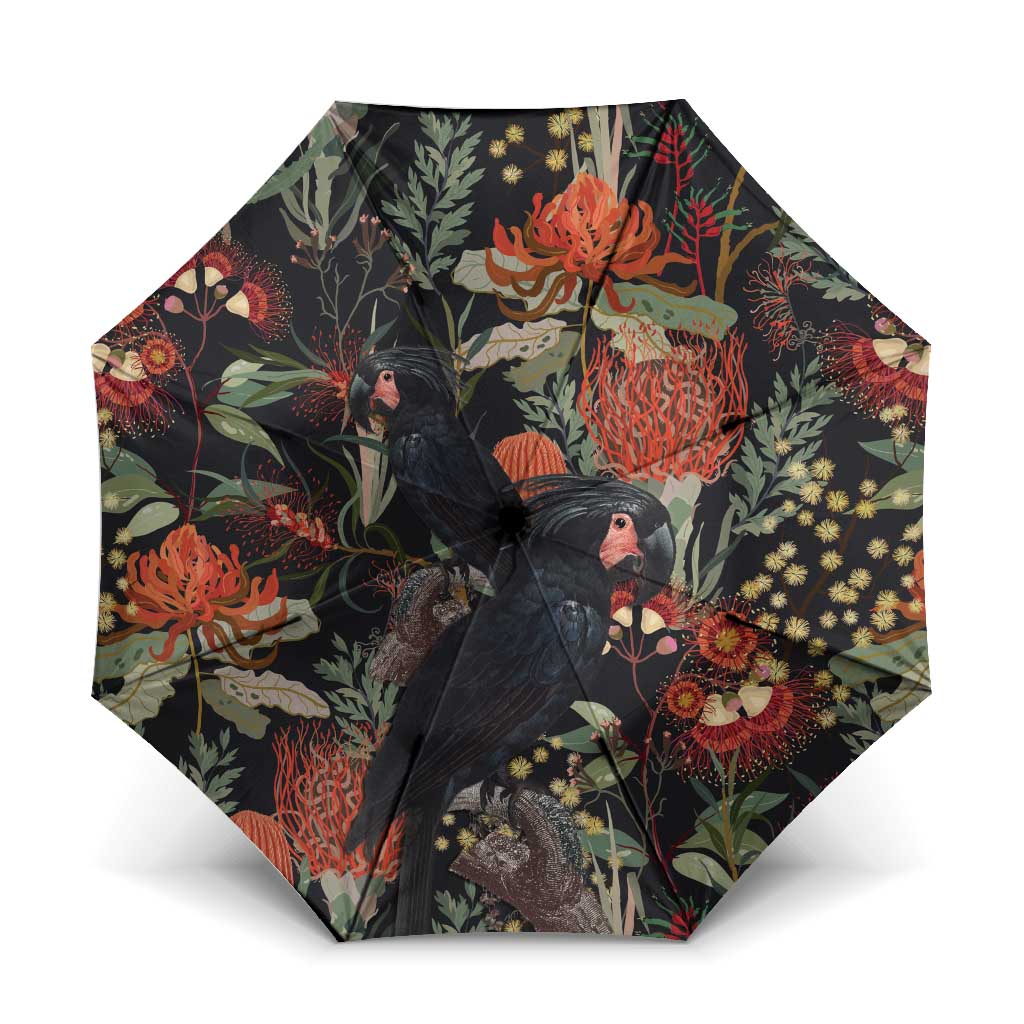 Australia Palm Cockatoo Umbrella Aussie Native Flowers - Aussie Hoodie