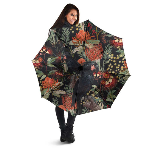Australia Palm Cockatoo Umbrella Aussie Native Flowers - Aussie Hoodie