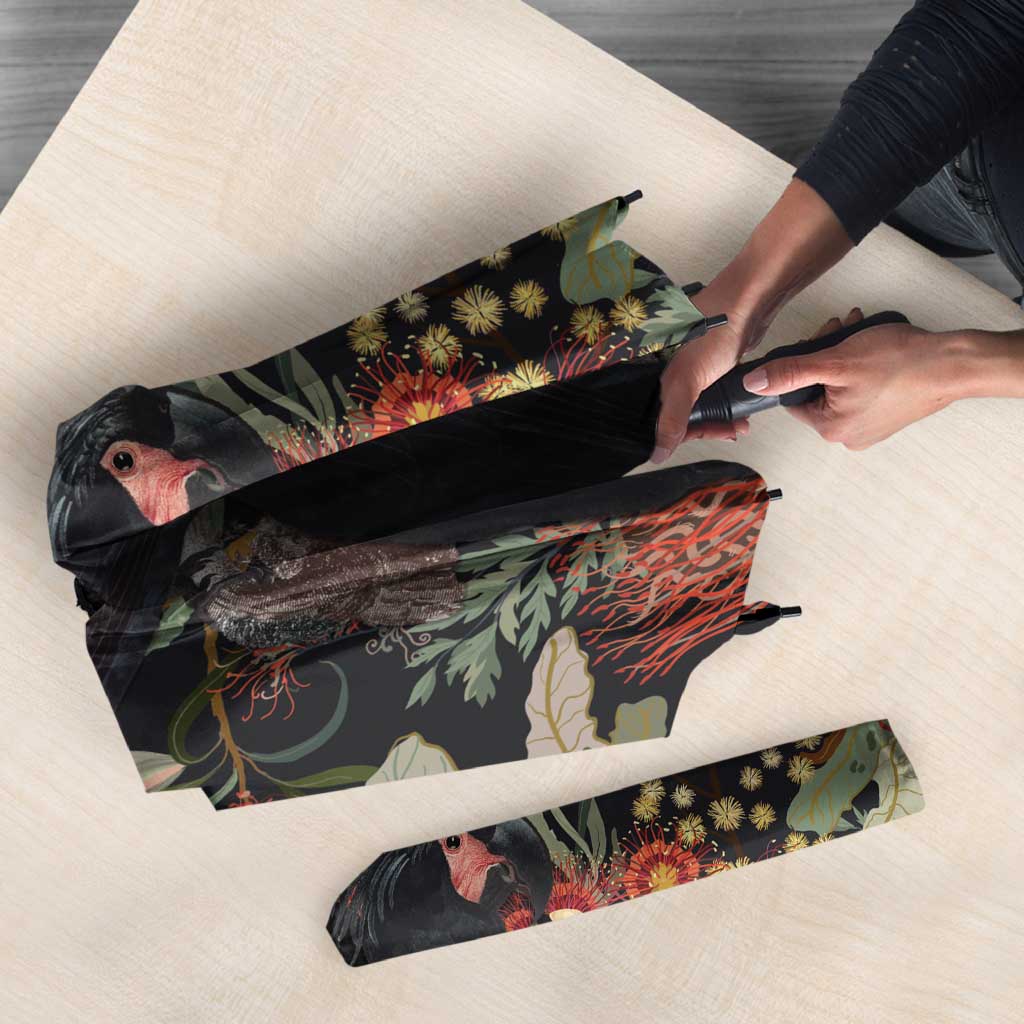 Australia Palm Cockatoo Umbrella Aussie Native Flowers - Aussie Hoodie