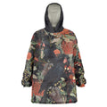 Australia Palm Cockatoo Wearable Blanket Hoodie Aussie Native Flowers - Aussie Hoodie