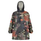 Australia Palm Cockatoo Wearable Blanket Hoodie Aussie Native Flowers - Aussie Hoodie