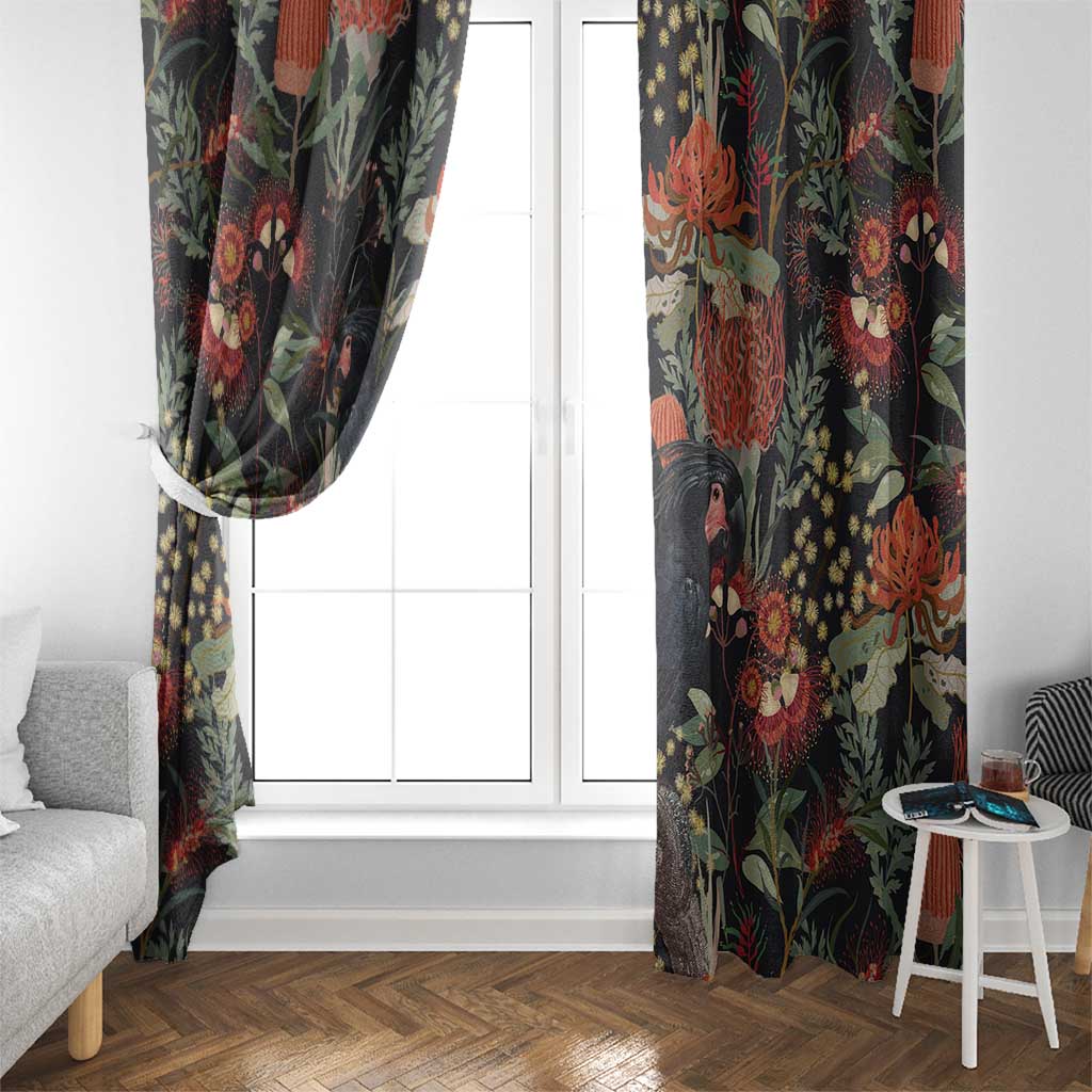 Australia Palm Cockatoo Window Curtain Aussie Native Flowers - Aussie Hoodie