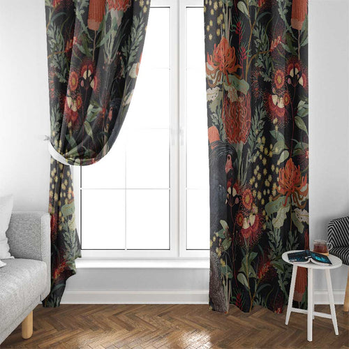 Australia Palm Cockatoo Window Curtain Aussie Native Flowers - Aussie Hoodie