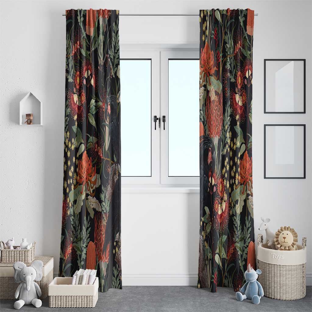 Australia Palm Cockatoo Window Curtain Aussie Native Flowers - Aussie Hoodie