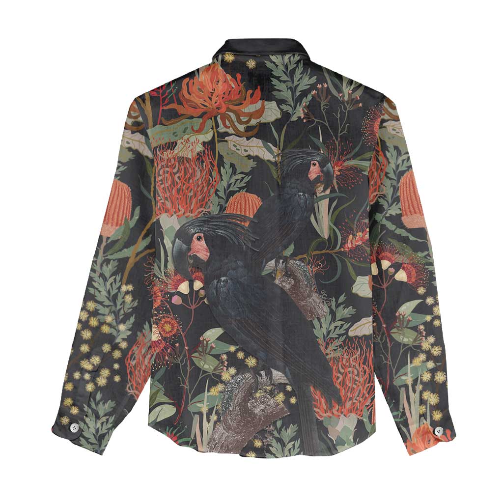 Australia Palm Cockatoo Women Casual Shirt Aussie Native Flowers - Aussie Hoodie