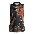 Australia Palm Cockatoo Women Sleeveless Polo Shirt Aussie Native Flowers - Aussie Hoodie