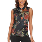 Australia Palm Cockatoo Women Sleeveless Polo Shirt Aussie Native Flowers - Aussie Hoodie