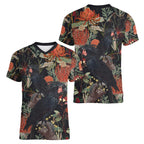 Australia Palm Cockatoo Women V-Neck T-Shirt Aussie Native Flowers - Aussie Hoodie