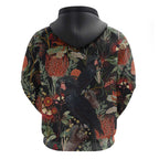 Australia Palm Cockatoo Zip Hoodie Aussie Native Flowers - Aussie Hoodie