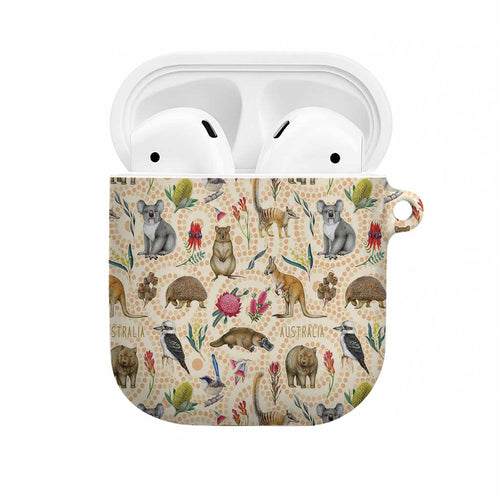 Australia Native Animals AirPods Case Aussie Aboriginal Art Seamless Vibes - Aussie Hoodie