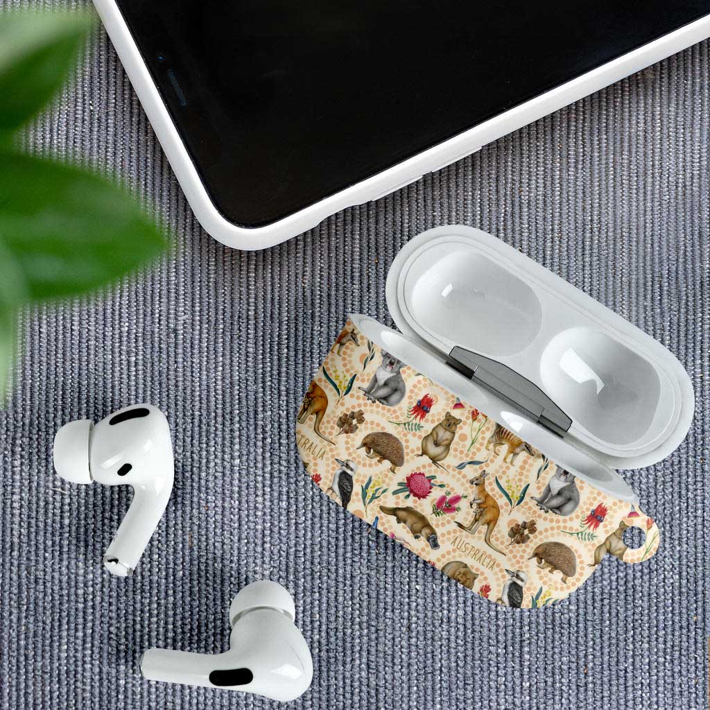 Australia Native Animals AirPods Case Aussie Aboriginal Art Seamless Vibes - Aussie Hoodie