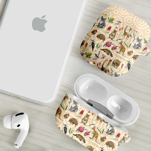 Australia Native Animals AirPods Case Aussie Aboriginal Art Seamless Vibes - Aussie Hoodie