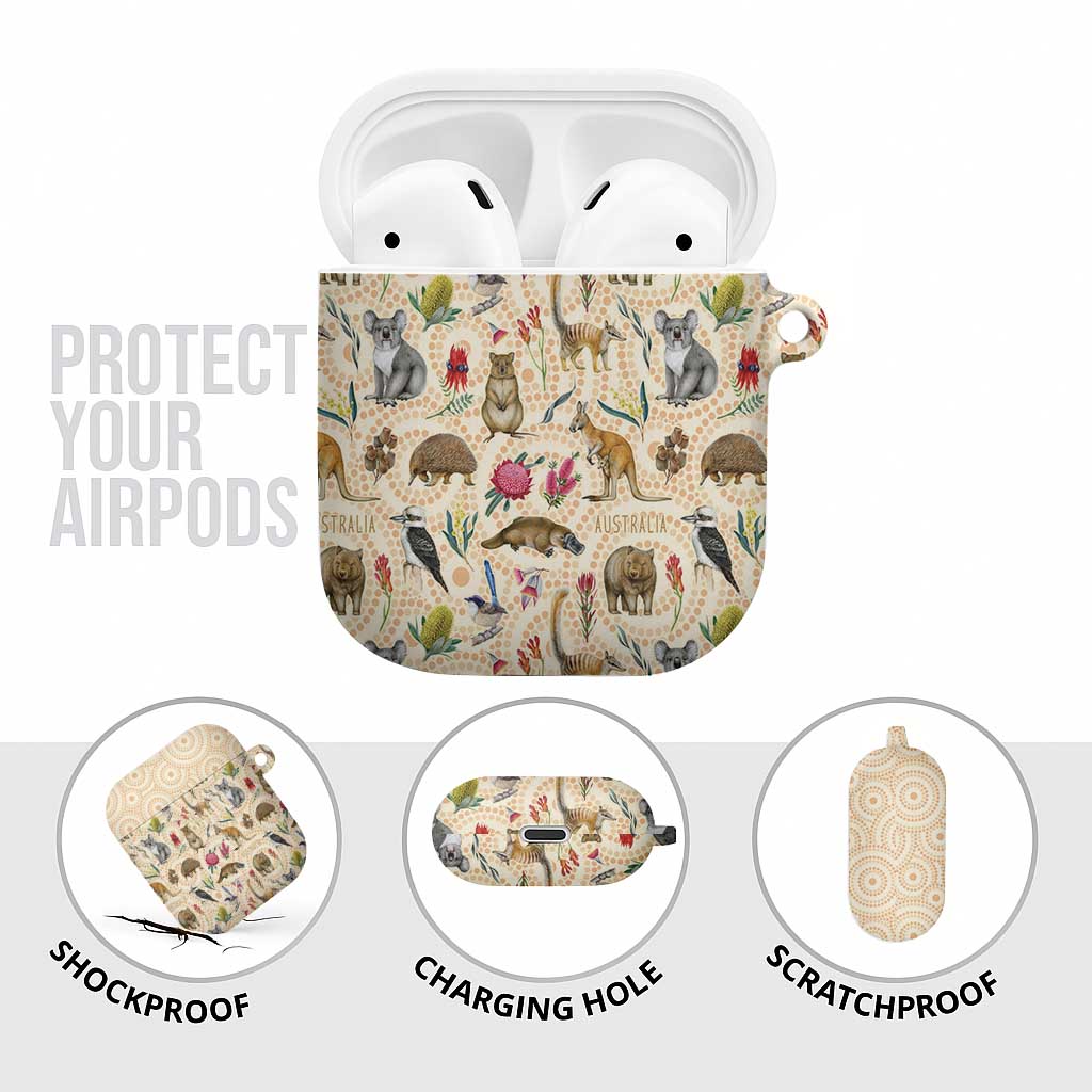 Australia Native Animals AirPods Case Aussie Aboriginal Art Seamless Vibes - Aussie Hoodie