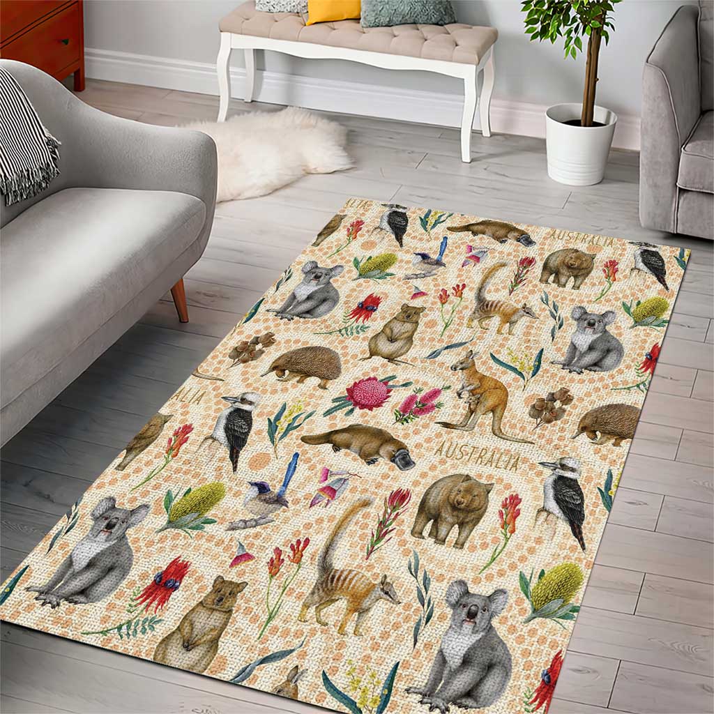 Australia Native Animals Area Rug Aussie Aboriginal Art Seamless Vibes - Aussie Hoodie
