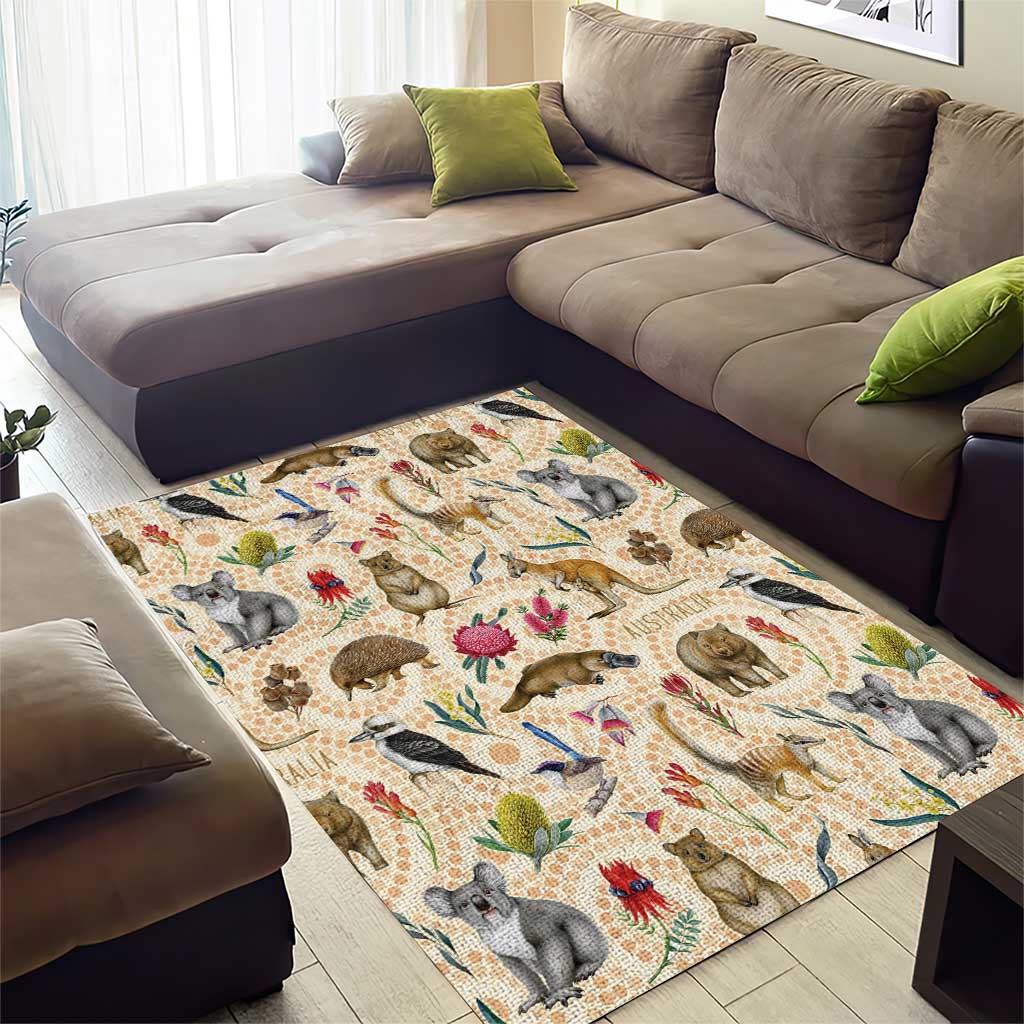 Australia Native Animals Area Rug Aussie Aboriginal Art Seamless Vibes - Aussie Hoodie