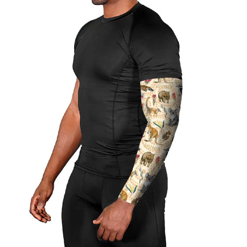 Australia Native Animals Arm Sleeves Aussie Aboriginal Art Seamless Vibes - Aussie Hoodie