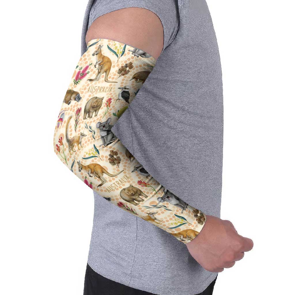 Australia Native Animals Arm Sleeves Aussie Aboriginal Art Seamless Vibes - Aussie Hoodie
